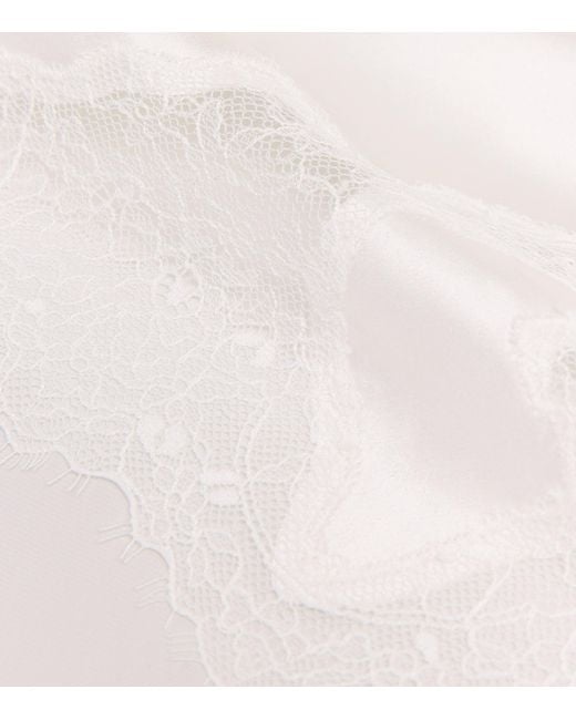 Manitu White Silk Lace-Trim Luella Pyjama Set