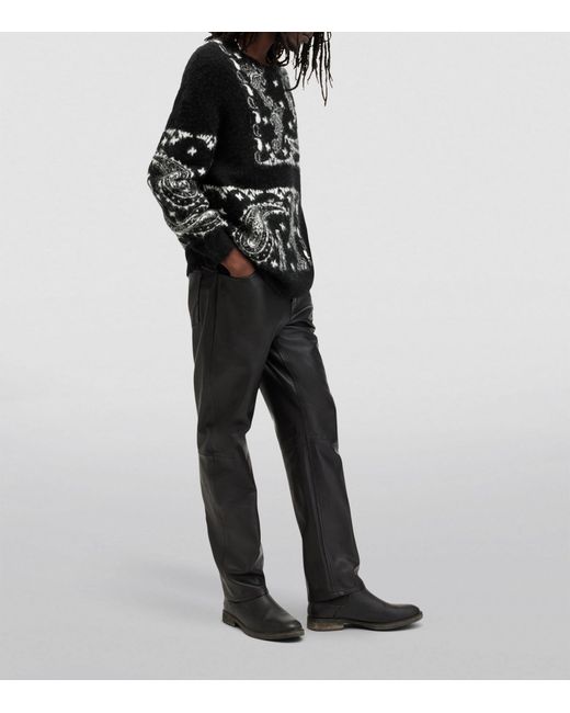 AllSaints Black Wool-blend Bandana Sweater for men