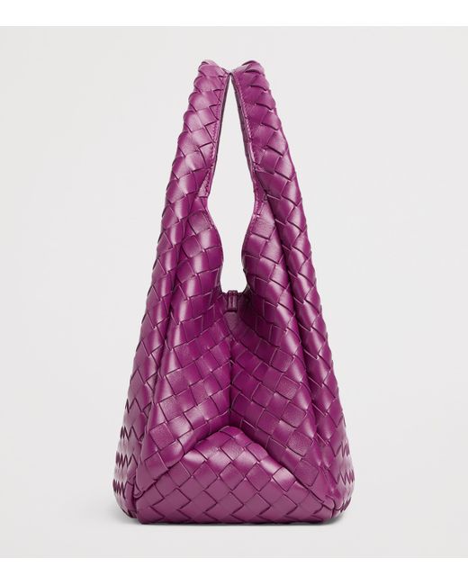Bottega Veneta Purple Medium Leather Campana Shoulder Bag