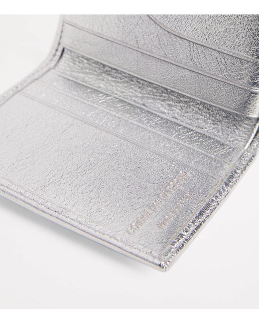 Comme des Garçons Gray Leather Folding Card Holder for men