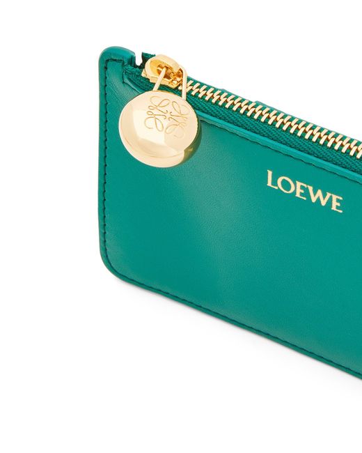 Loewe Green Leather Pebble Card Holder