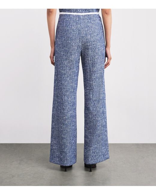 Maje Blue Bouclé Tweed Trousers