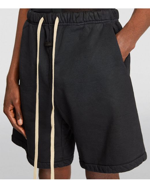Fear Of God Black Cotton Drawstring Shorts for men
