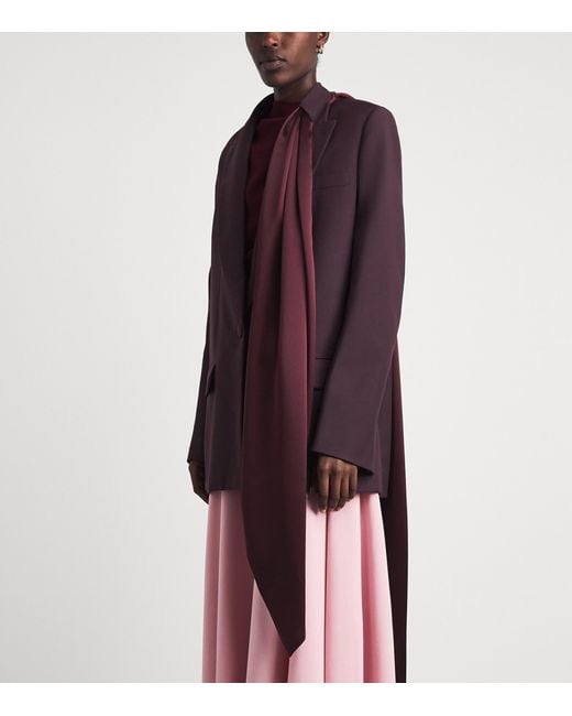 Roksanda Purple Wool Scarf-Tie Isabel Blazer