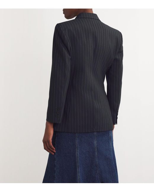 Sandro Black Striped Double-Breasted Blazer
