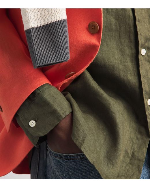 Polo Ralph Lauren Green Linen Custom-Fit Shirt for men