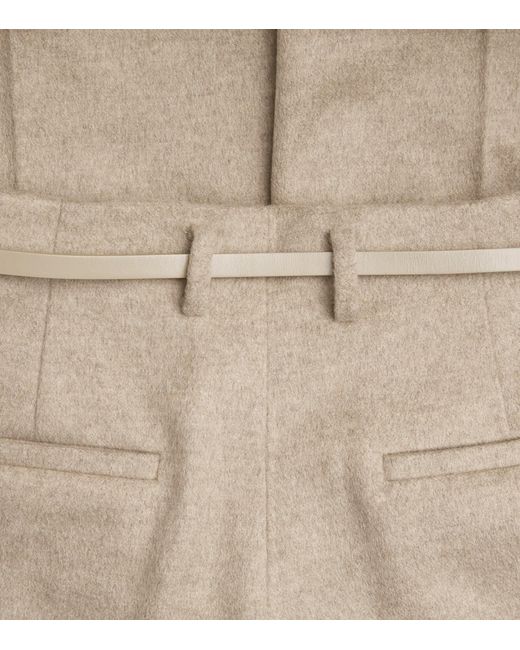 Lafayette 148 New York Natural Wool-Cashmere Belted Trousers