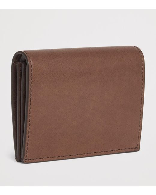 Thom Browne Brown Leather Double Card Holder for men