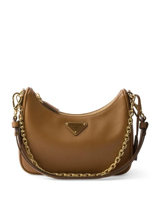 Prada Brown Mini Saffiano Leather Re-Edition Bag