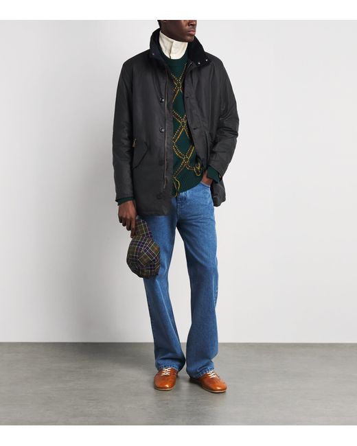 Barbour Black Waxed Cotton Modern Powell Jacket for men