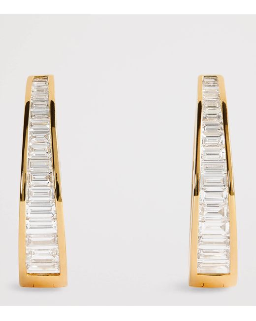 Anita Ko Metallic And Diamond Meryl Hoop Earrings