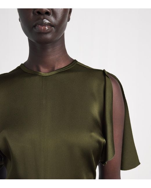 Victoria Beckham Green Satin Isabella Gown