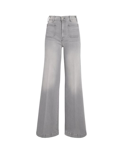 Mother Gray The Hustler Roller Sneak Jeans