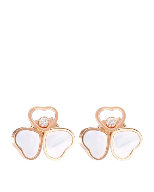 Chopard Metallic And Diamond Happy Hearts Wings Earrings