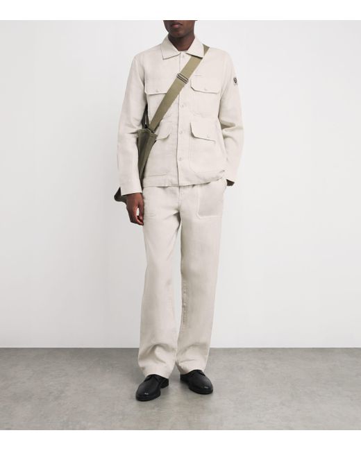Belstaff White Linen Forge Trousers for men