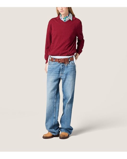 Miu Miu Blue Mid-Wash Denim Jeans
