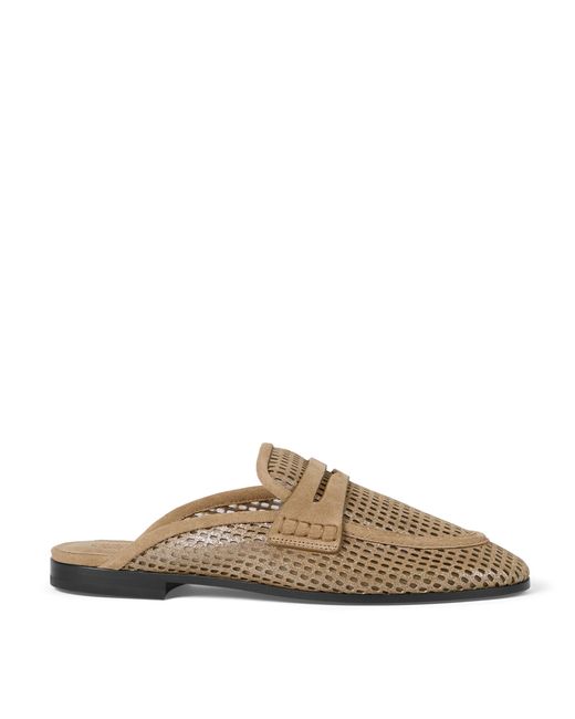 Brunello Cucinelli Brown Leather Slippers