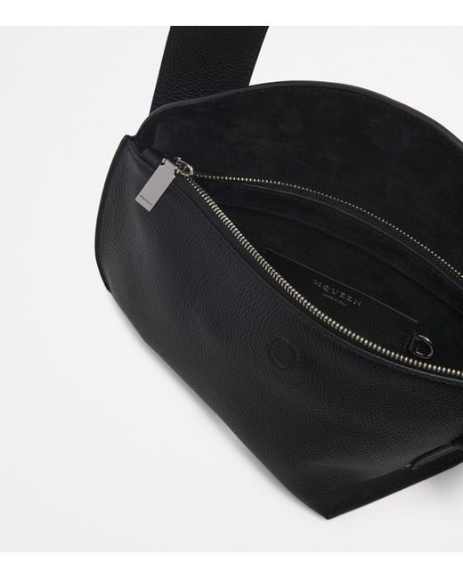 McQueen Black Leather The T-Bar Sling Cross-Body Bag