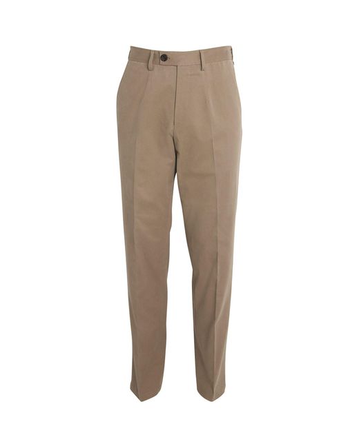 James Purdey & Sons Natural Brushed Cotton Dart-front Trousers for men