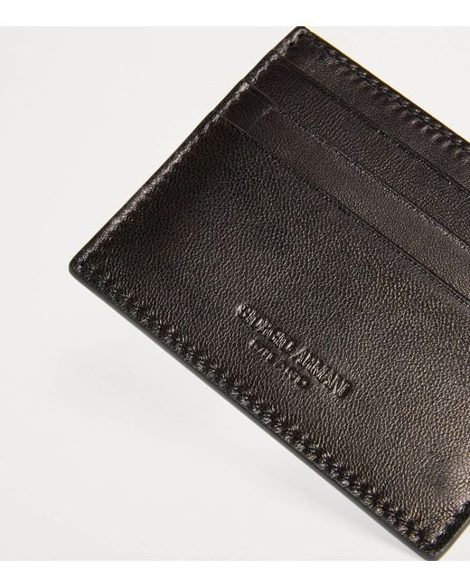 Giorgio Armani Black Lamb Leather Card Holder for men