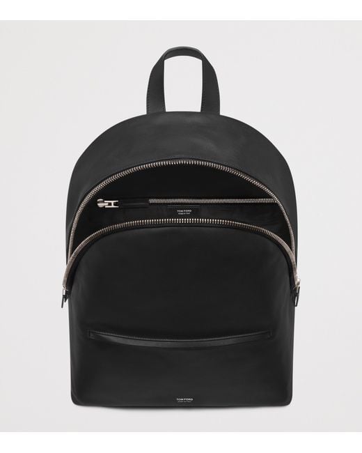 Tom Ford Black Leather Backpack for men