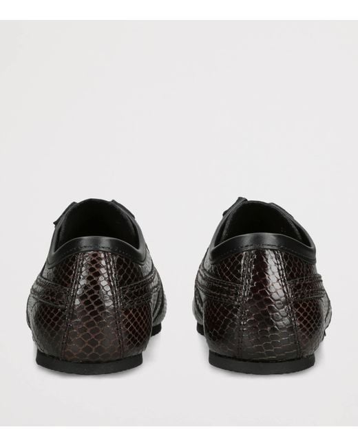 Dries Van Noten Brown Leather Snakeskin-Effect Dustin Sneakers