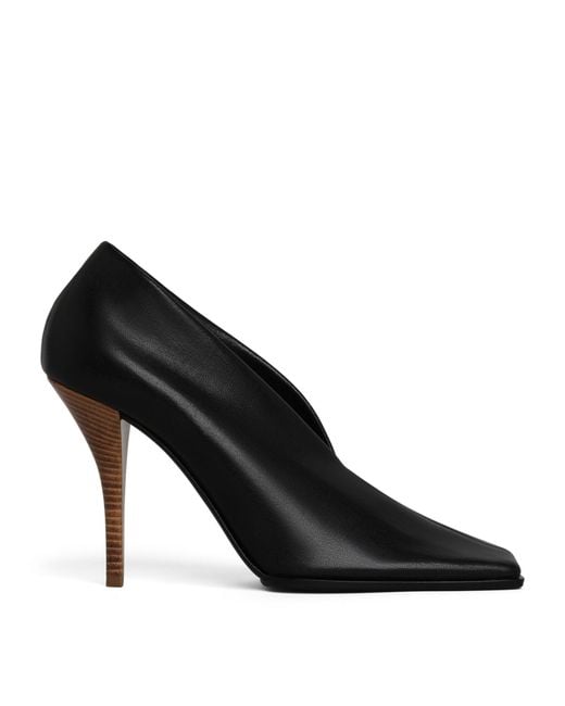 Alaïa Black Leather Square-Toe Pumps 90