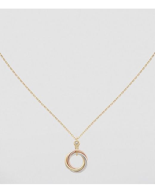 Cartier Metallic Mixed And Diamond Trinity Necklace
