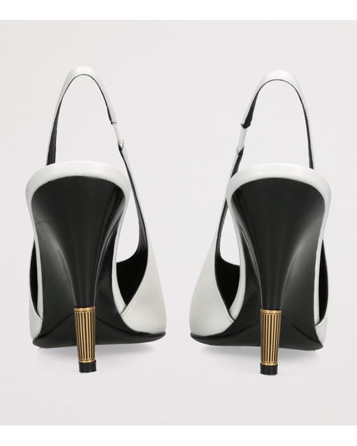 Khaite White Leather Bella Pumps 100