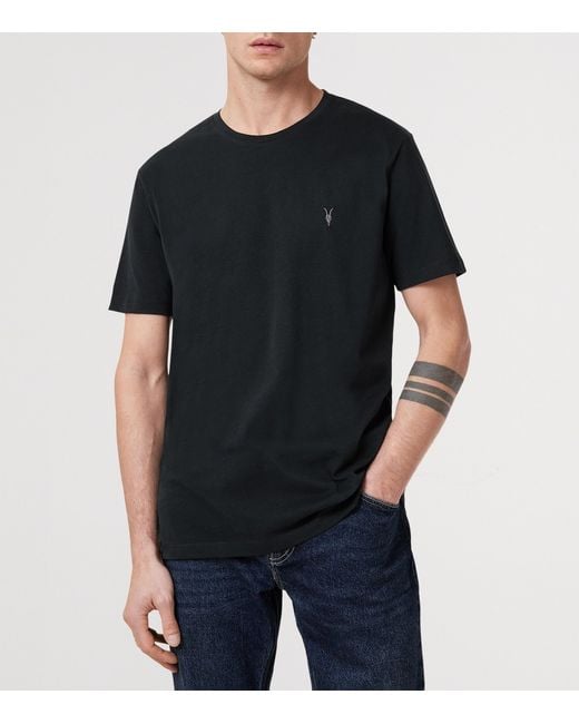 AllSaints Black Organic Cotton Brace T-Shirt for men