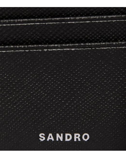Sandro Black Leather Card Holder for men