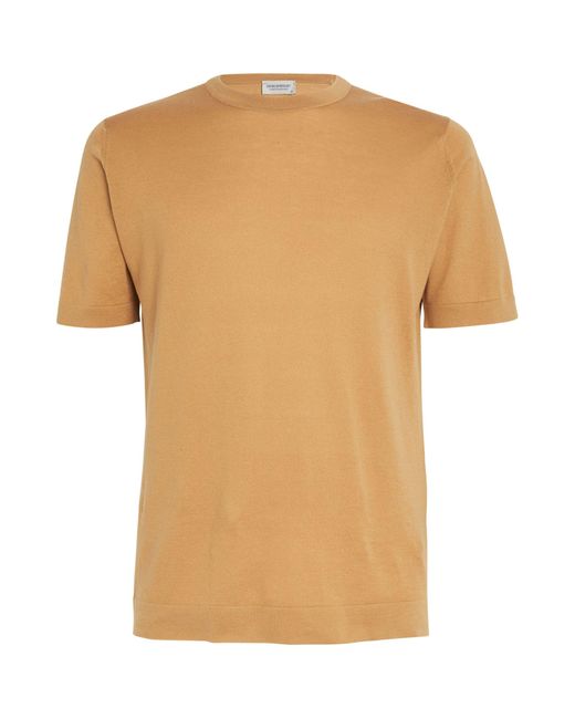 John Smedley Natural Sea Island Cotton T-shirt for men