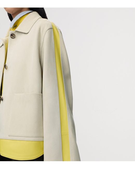 Loewe Natural Suede And Leather Panelled Jacket
