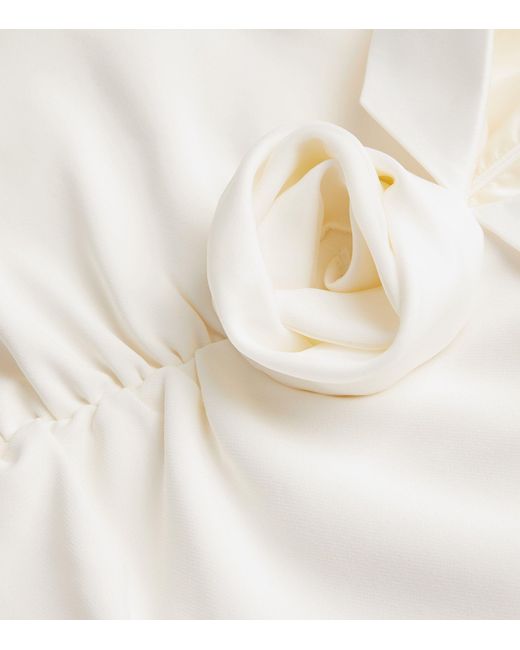 Alessandra Rich White Rose-detail Maxi Dress