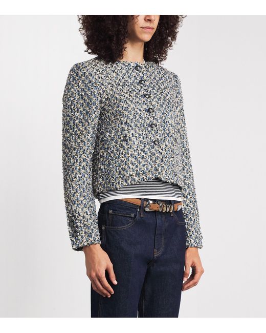 ME+EM Gray Tweed Cropped Jacket
