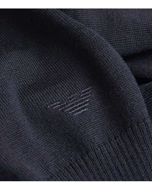 Emporio Armani Blue Virgin Wool Sweater for men