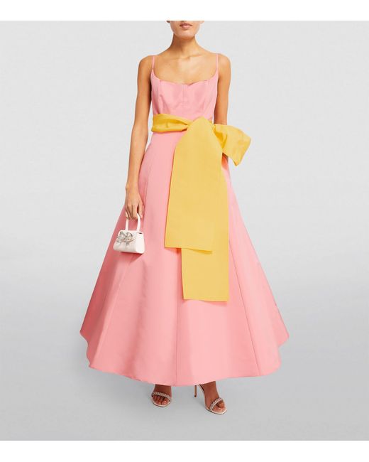 Carolina Herrera Pink Silk Bow-detail Gown
