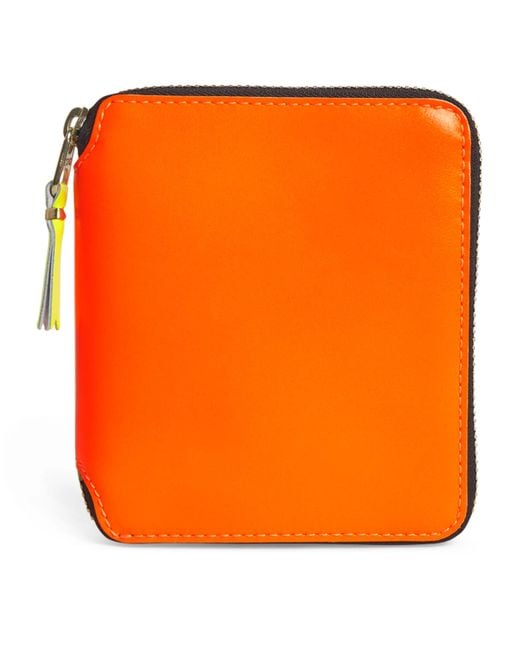 Comme des Garçons Orange Medium Leather Super Fluo Wallet for men