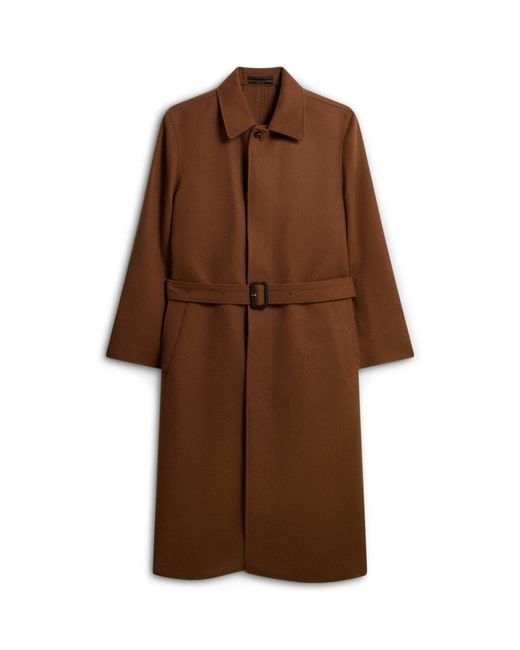 Dunhill Brown Camel Balmacaan Coat for men