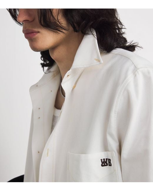Wales Bonner White Cotton Embroidered Isaac Shirt for men