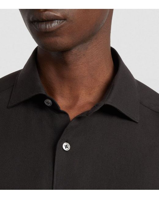 Zegna Black Mélange Cashco Shirt for men