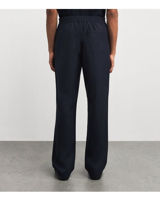 Vince Blue Wool-Blend Twill Trousers for men