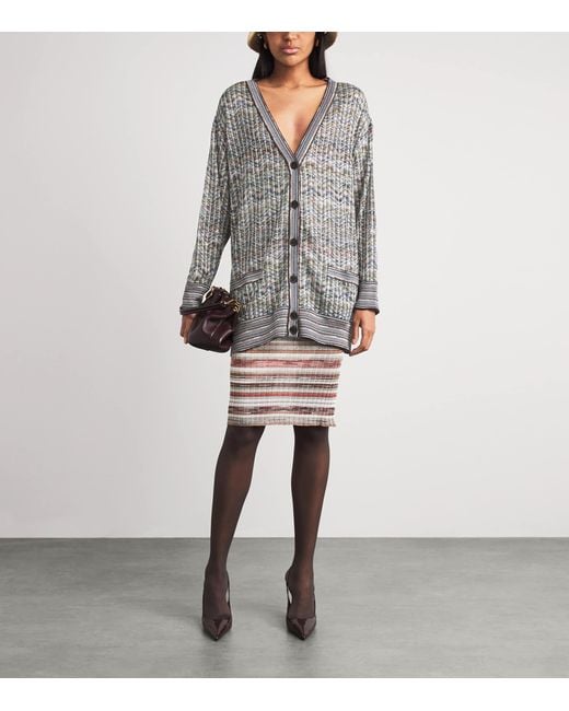 Missoni Gray Zigzag Sequinned Cardigan