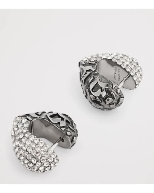 Balenciaga Metallic Xs Crystal Midnight Earrings