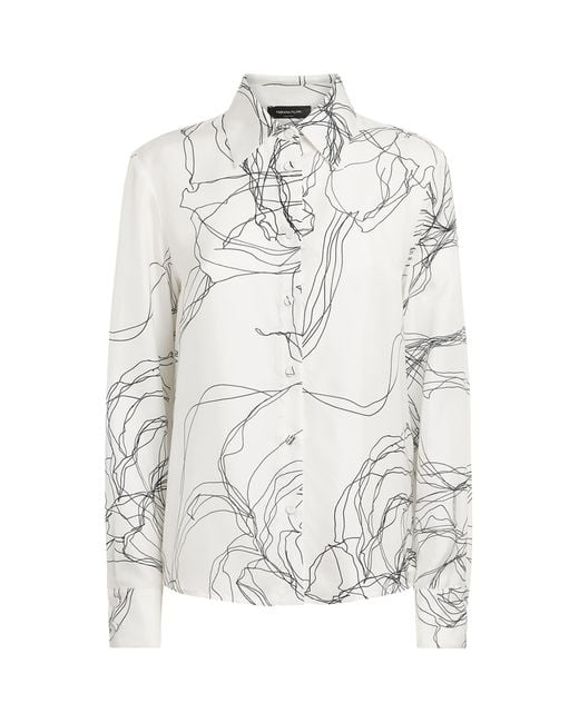 Fabiana Filippi White Silk Twill Printed Shirt