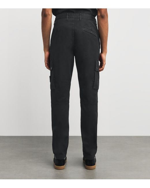 Stone Island Black Faded Slim Cargo Trousers for men
