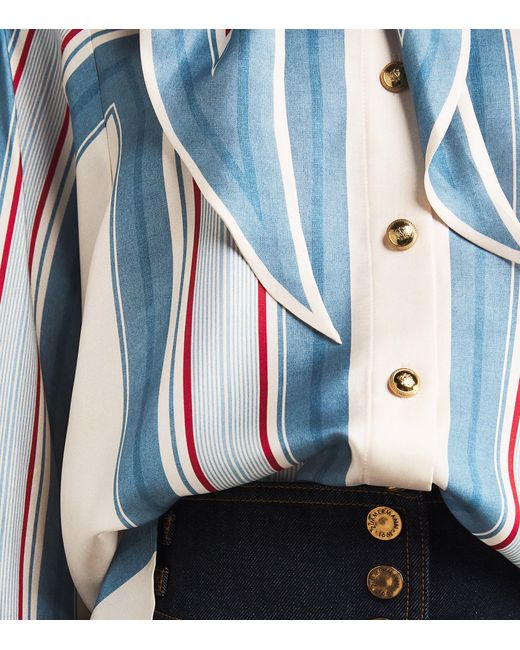 Zimmermann Blue Silk Stripe Shirt