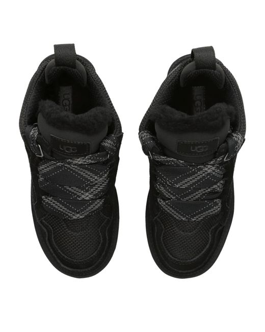Ugg Black Lowmel Oversized-Tongue Suede Trainers
