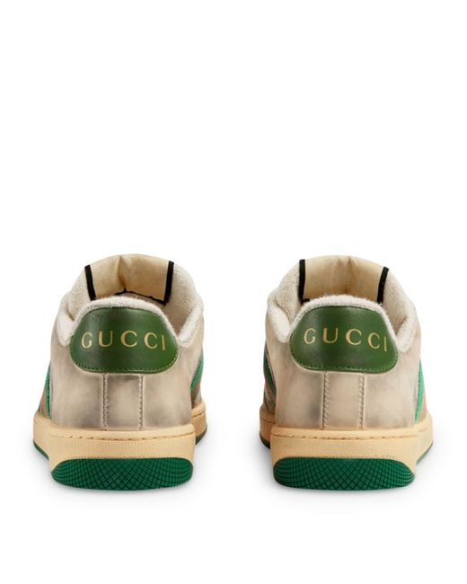 Gucci Green Leather Screener Sneakers