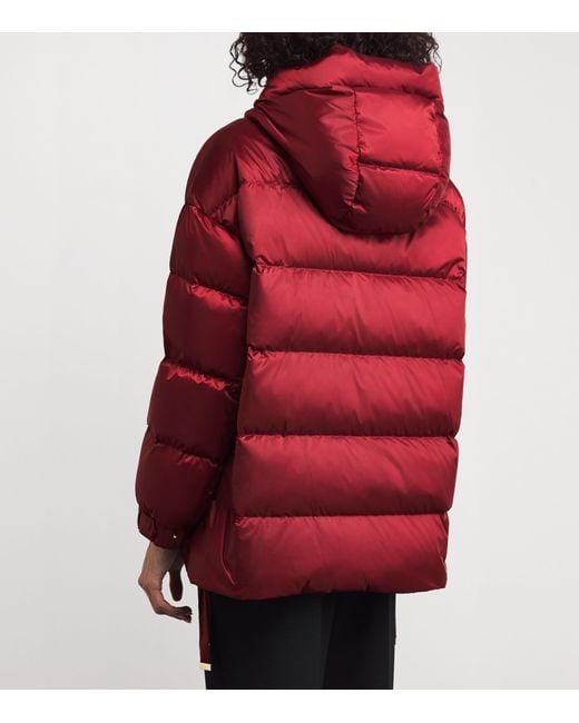 Max Mara Red Water-Resistant Down Puffer Jacket